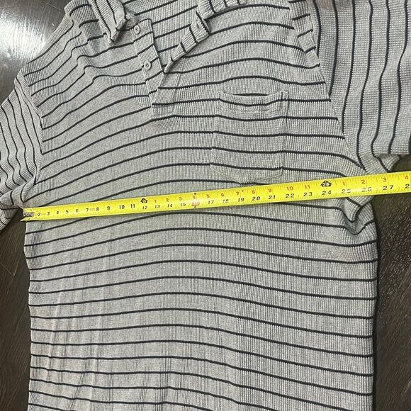Polo Ralph Lauren Polo Shirt Men’s 2X Gray Striped Waffle Knit Cotton Preppy - Picture 6 of 6